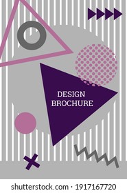 Antecedentes abstractos al estilo de Memphis. Diseño de cubierta geométrica. Portada moderna y brillante, pancarta, afiche, folleto. Colores creativos. Vector