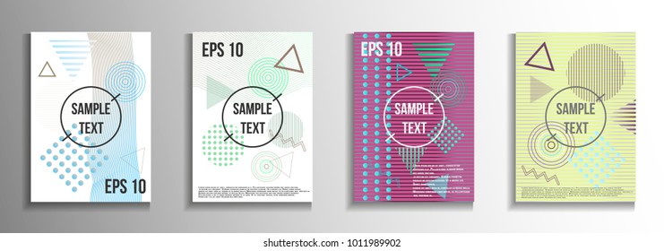 Abstract background in the style of Memphis. Modern design of the cover. Design suitable for posters, postcards, invitations, posters, packages, brochures. Vector