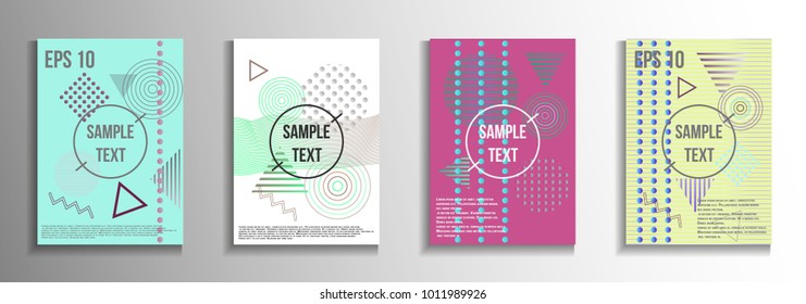 Abstract background in the style of Memphis. Modern design of the cover. Design suitable for posters, postcards, invitations, posters, packages, brochures. Vector