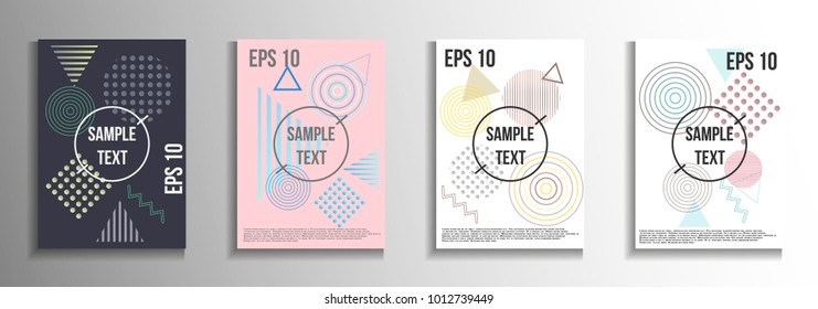 Abstract background in the style of Memphis. Modern design of the cover. Design suitable for posters, postcards, invitations, posters, packages, brochures. Vector