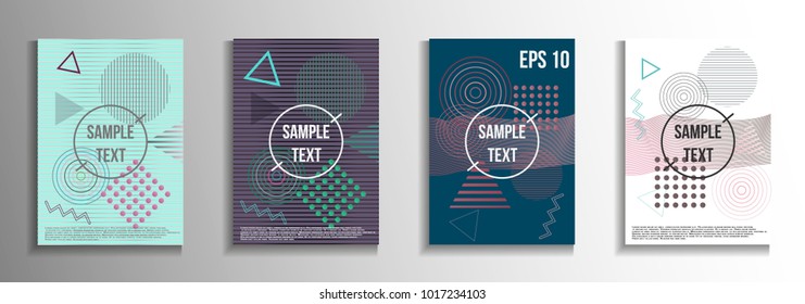 Abstract background in the style of Memphis. Modern design of the cover. Design suitable for posters, postcards, invitations, posters, packages, brochures. Vector