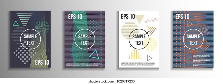 Abstract background in the style of Memphis. Modern design of the cover. Design suitable for posters, postcards, invitations, posters, packages, brochures. Vector