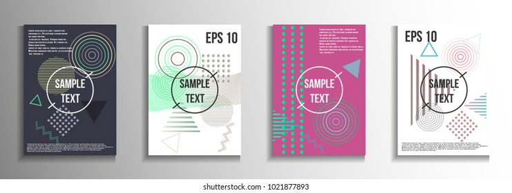 Abstract background in the style of Memphis. Modern design of the cover. Design suitable for posters, postcards, invitations, posters, packages, brochures. Vector