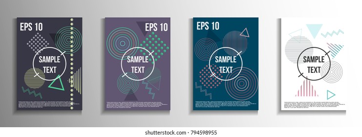 Abstract background in the style of Memphis. Modern design of the cover. Design suitable for posters, postcards, invitations, posters, packages, brochures. Vector