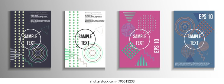 Abstract background in the style of Memphis. Modern design of the cover. Design suitable for posters, postcards, invitations, posters, packages, brochures. Vector