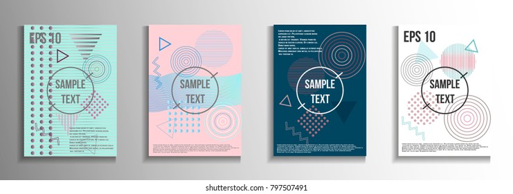 Abstract background in the style of Memphis. Modern design of the cover. Design suitable for posters, postcards, invitations, posters, packages, brochures. Vector