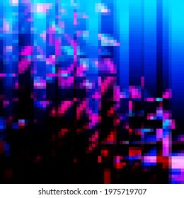 Abstract background in the style of old vintage games. Optical illusions and bright colors. Vector illustration for your packaging, banner or printing design.