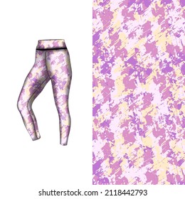 Abstract background style for sports leggings