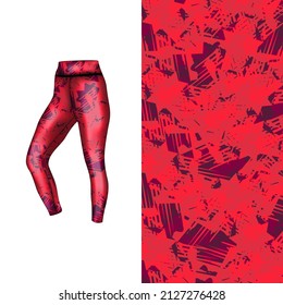 Abstract background style for sports leggings