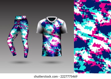 Abstract background style for sports leggings and t-shirt