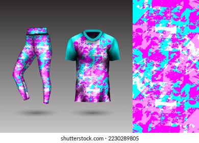 Abstract background style for sports leggings and t-shirt