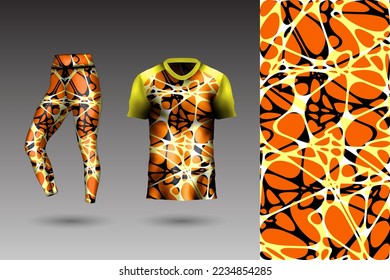 Abstract background style for sports leggings and t-shirt