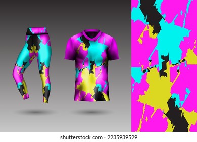 Abstract background style for sports leggings and t-shirt