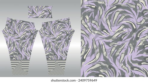 Abstract background styling for sports leggings
