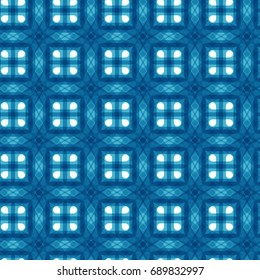 Abstract Background. Stylish Chinese Blue Endless Texture. Geometric Monochrome Seamless Pattern. Good for Banners, Web Design, Flyer, Cover, Wrapping Paper.