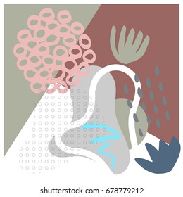 Abstract background with stylized floral and geometric elements . Trendy graphic design for card, poster, invitation, brochure. Perfect for wedding, anniversary, birthday, valentine's day, party.
