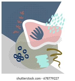 Abstract background with stylized floral and geometric elements . Trendy graphic design for card, poster, invitation, brochure. Perfect for wedding, anniversary, birthday, valentine's day, party.

