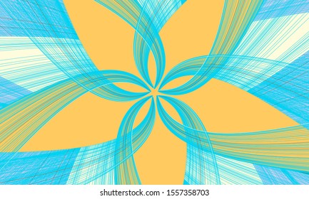 Abstract background with stylized flower. Multicolored pattern. Illustration in blue and orange shades. Vector EPS10
