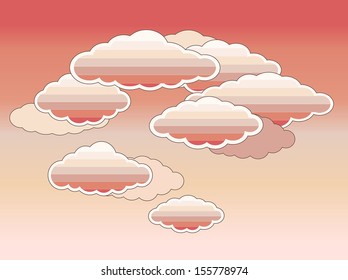 Abstract background with stylized pink clouds