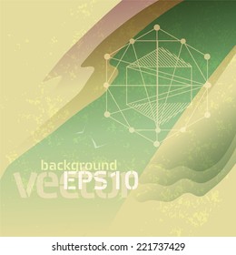 abstract background. stylized retro. wave. vector eps10