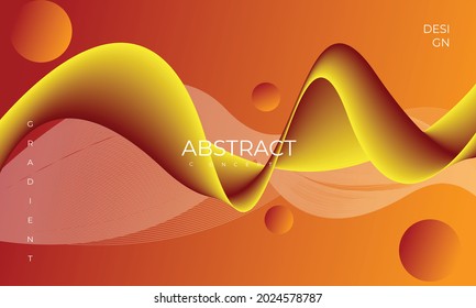 Abstract background with subtle orange color waves. Premium Vector color wavy line