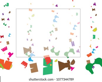 Abstract background for summer clothes. Shorts, swimsuit, dress, trousers. Colored Vector illustration.
