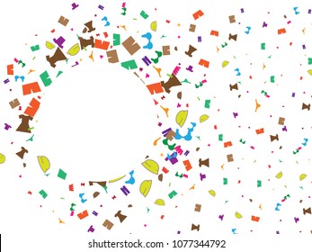 Abstract background for summer clothes. Shorts, swimsuit, dress, trousers. Colored Vector illustration.