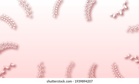 Abstract Background Summer Leaves With Shadows Vector Design Style Template