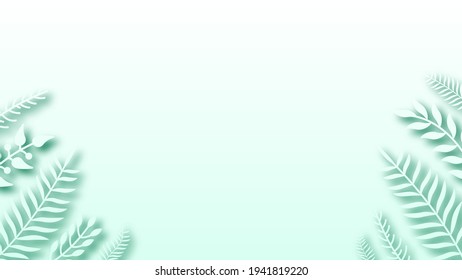 Abstract Background Summer Leaves With Shadows Vector Design Style Template