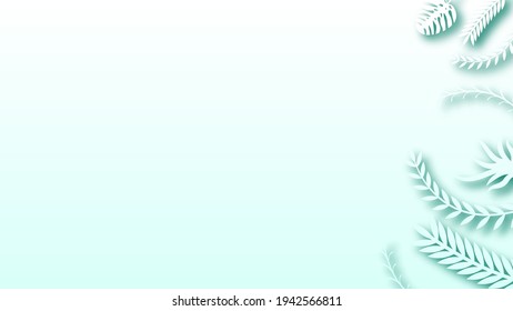 Abstract Background Summer Leaves With Shadows Vector Design Style Template