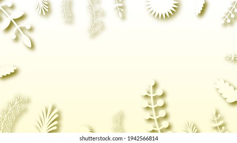 Abstract Background Summer Leaves With Shadows Vector Design Style Template