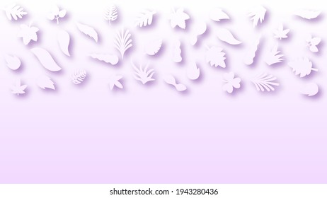 Abstract Background Summer Leaves With Shadows Vector Design Style Template