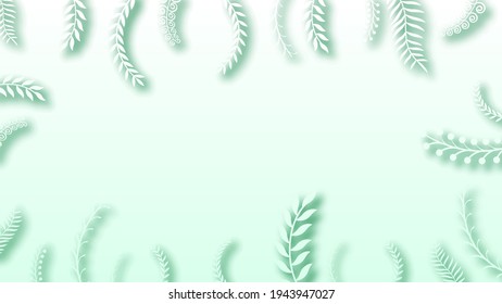 Abstract Background Summer Leaves With Shadows Vector Design Style Template