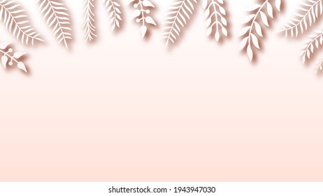 Abstract Background Summer Leaves With Shadows Vector Design Style Template