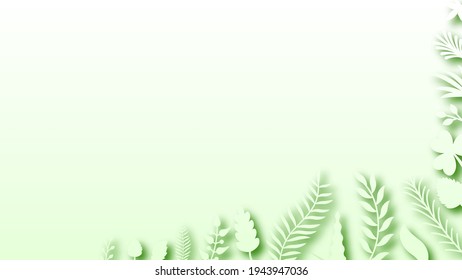 Abstract Background Summer Leaves With Shadows Vector Design Style Template