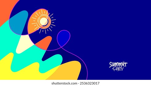 fundo abstrato com design de tema de verão para banner, cartaz, layout, cartão de saudação, brochura, digital, modelo.