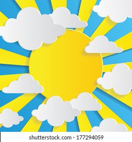 Abstract background with sun and clouds