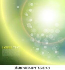Abstract background sun flare and bokeh. Vector illustration.