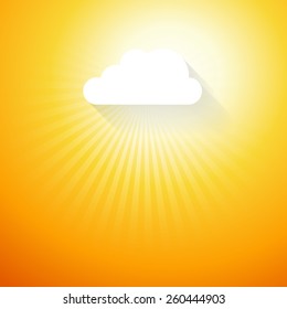 abstract background with sun rays and cloud