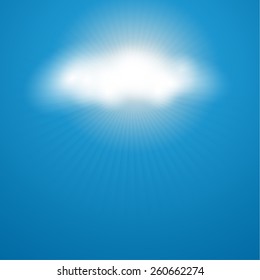 abstract background with sun rays and clouds