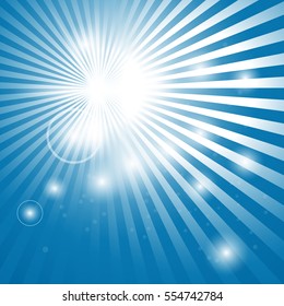 abstract background with sun rays and lens flare effect