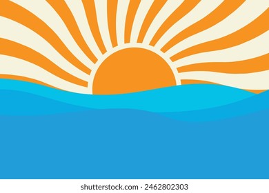 Abstrakter Hintergrund Sonnenstrahlen und Meer