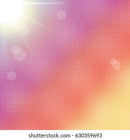 Abstract background with sunburst and sun flare. Colorful sunset or sunrise. Vector illustration