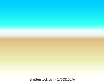 Resumen fondo - línea de surf. Fondo vectorial del mar: arena, espuma de surf y agua de mar. Fondo de verano con arena mojada y surf en el océano.