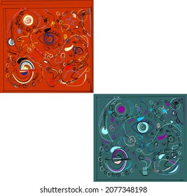 Abstract  background, surrealism art style , set 2 variants color