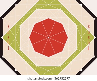 abstract background with  sushi  in the form of diamond