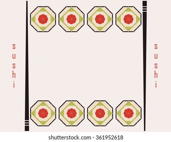 abstract background with  sushi  in the form of diamond
