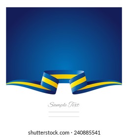 Abstract background Swedish flag ribbon
