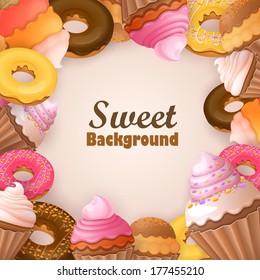 Abstract background with sweets 