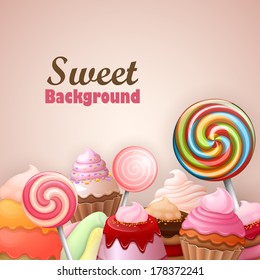 Abstract background with sweets 